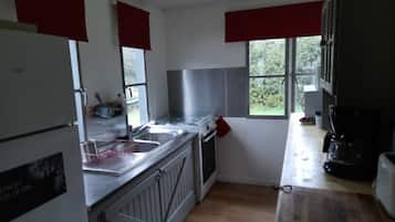 Fridge, microwave, oven, coffee/tea maker