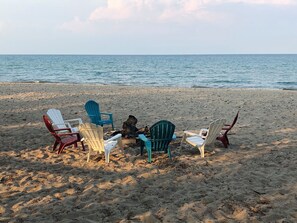 Beach nearby, sun-loungers