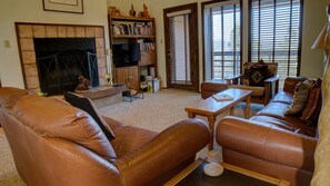 TV, fireplace, DVD player