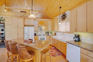 Fridge, microwave, oven, stovetop - Home in the Woods with a Spacious Deck (Angel Fire)