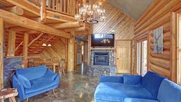 Smart TV, fireplace, table tennis, books