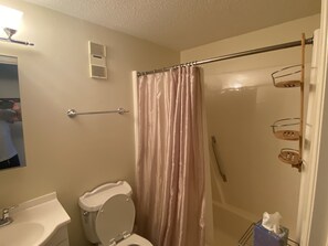 Badewanne, Handtücher, Seife, Toilettenpapier