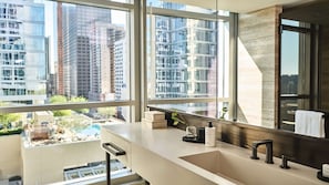 City View One Bedroom Suite King Accessible Roll-in Shower | Premium bedding, down comforters, minibar, in-room safe