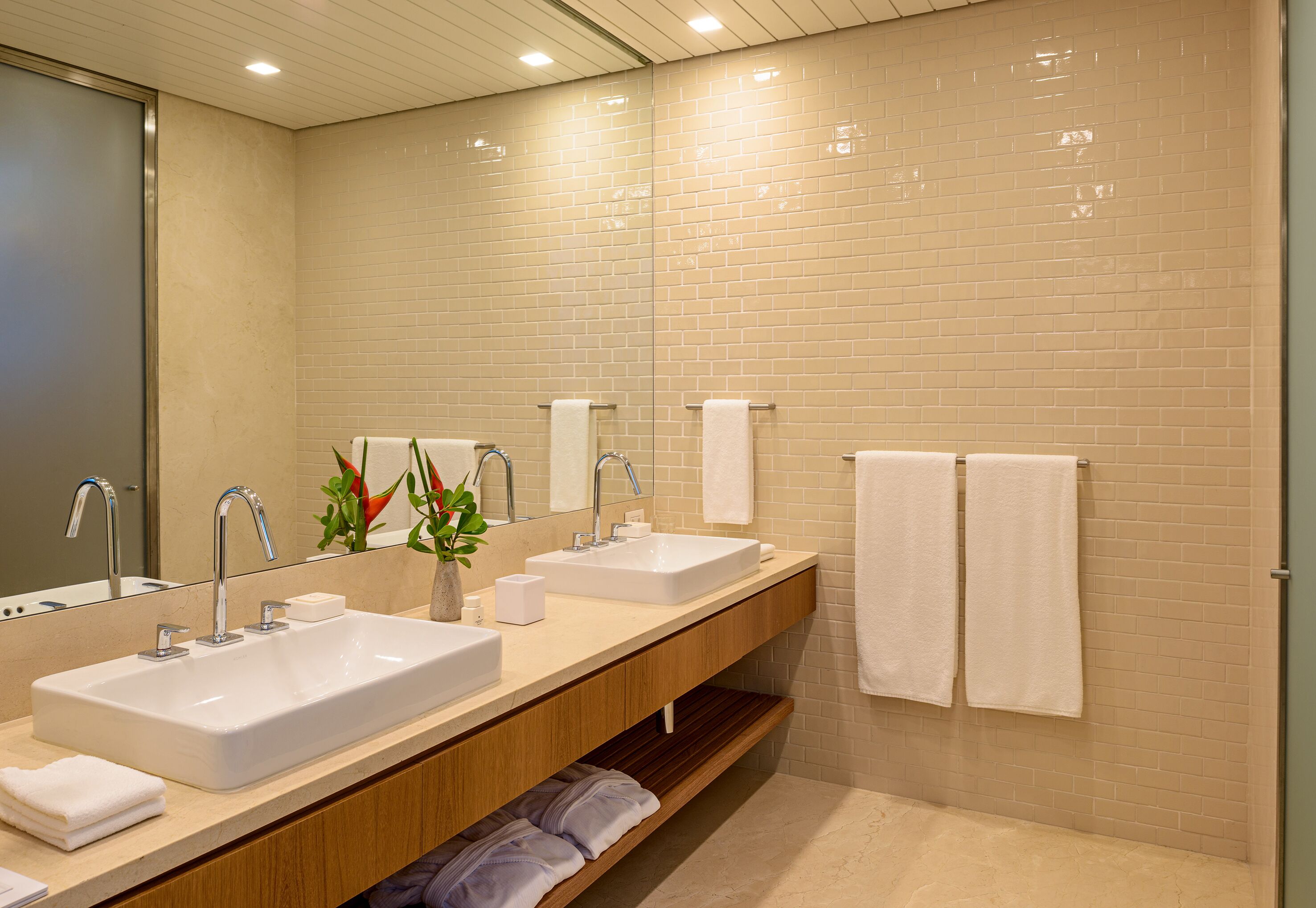 shower, free toiletries, hair dryer, bathrobes