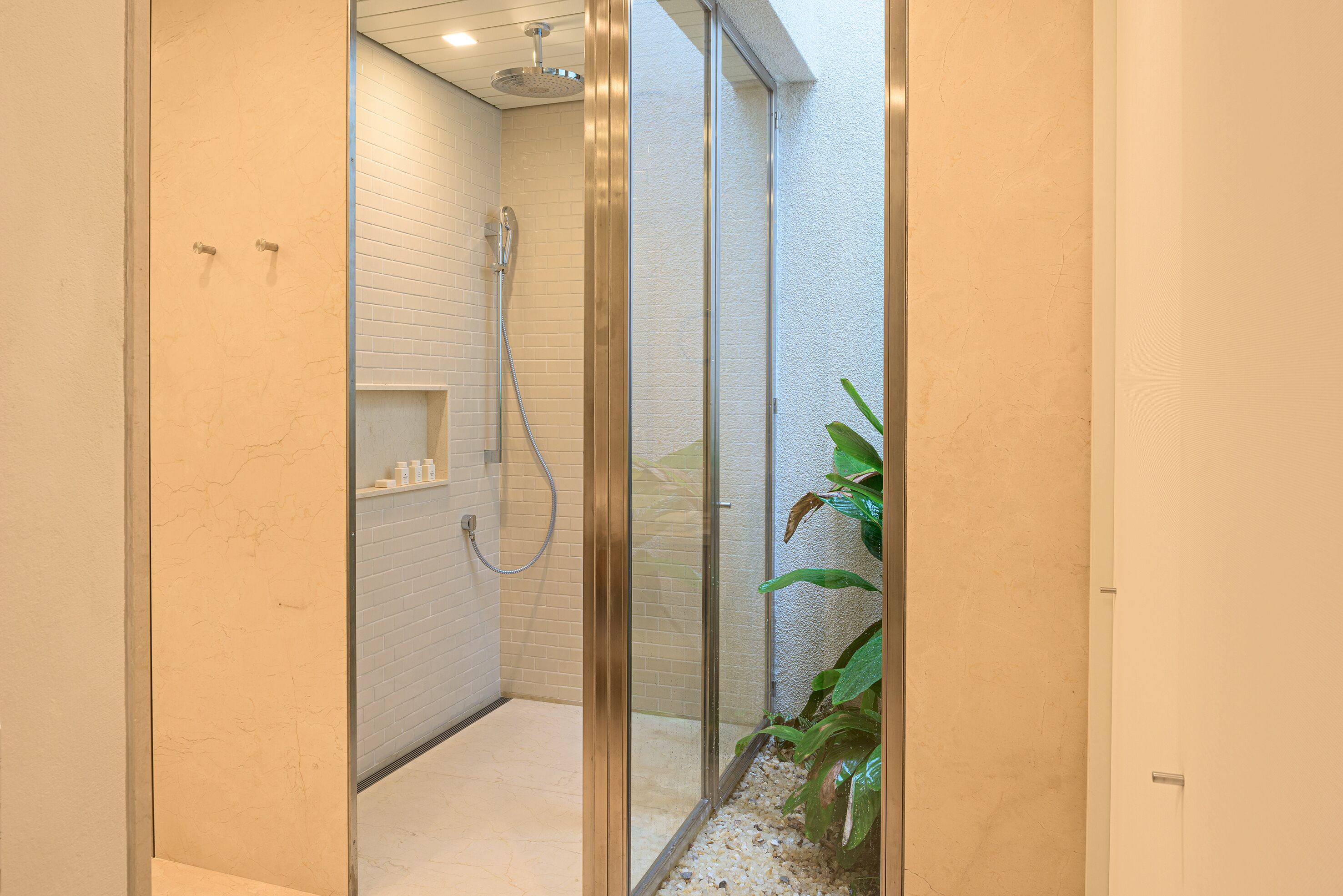 shower, free toiletries, hair dryer, bathrobes