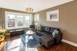 TV, offices - Chic Minimalist Gem w/ Fenced Backyard + W/D (Saint Louis)