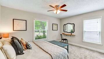 3 bedrooms, iron/ironing board, travel cot, WiFi