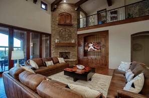 TV, fireplace, offices - Desert Oasis, Swim-up Bar, Theater, Game Room (Scottsdale)