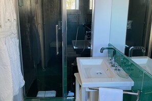 シャワー、ヘアドライヤー、タオル