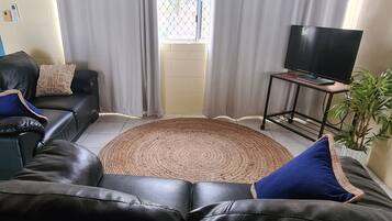 Apartamento clásico | Zona de estar | Smart TV de 48 pulgadas con canales por cable, una televisión