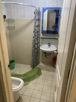 シャワー付き浴槽、ビデ、トイレットペーパー