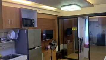 Microwave, dining tables