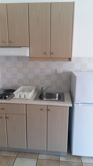 Classic Apartment | Private kitchen | Full-sized fridge, stovetop, cookware/dishes/utensils - HOUSE PETRIDIS (Polygyros)