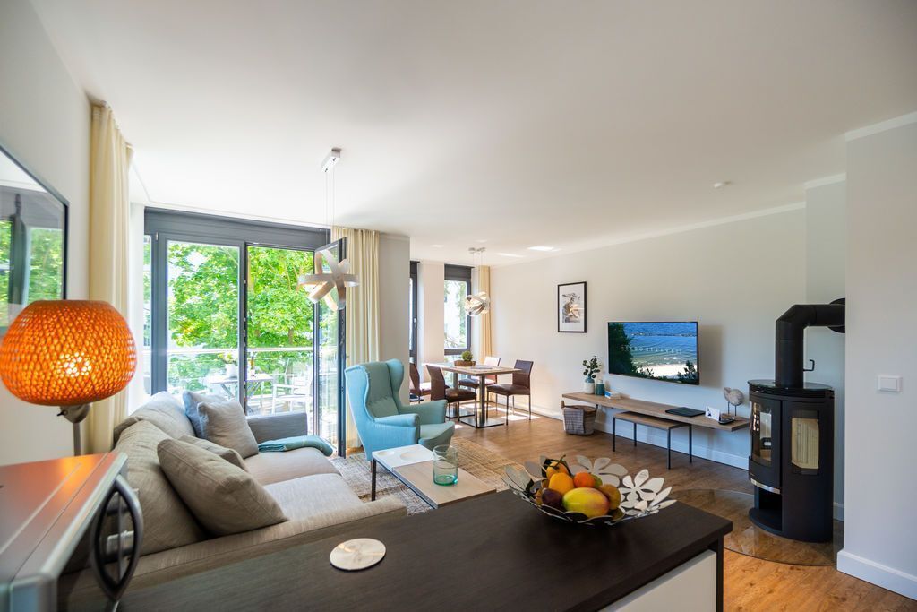 Televisión y chimenea 