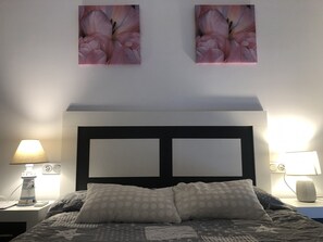 1 bedroom, iron/ironing board, bed sheets