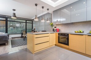 Fridge, oven, stovetop, dishwasher