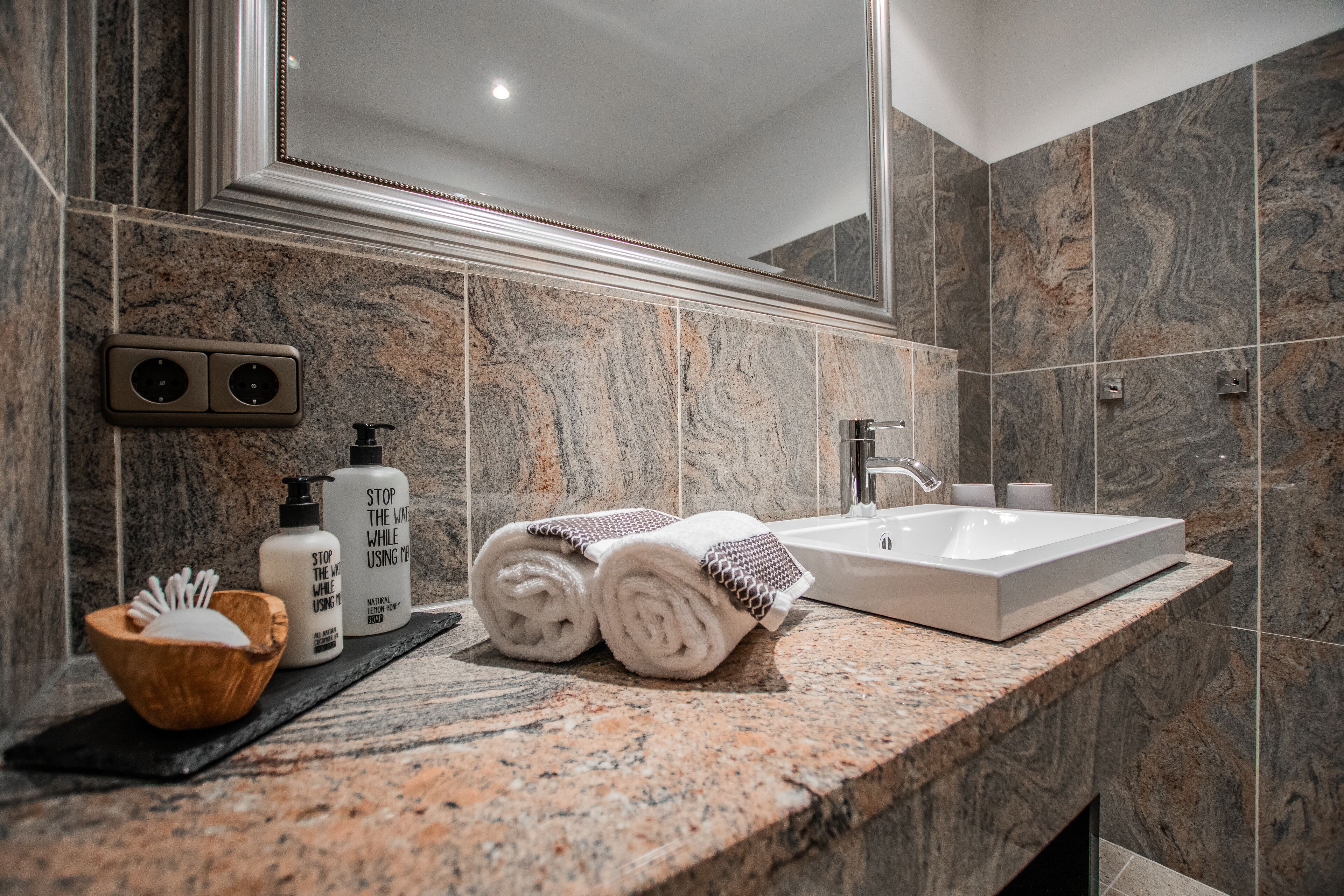 apartment | bathroom | shower, hair dryer, bathrobes, slippers