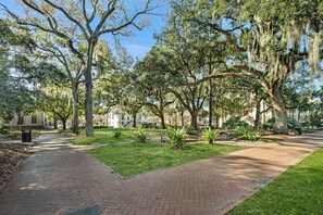 Property grounds - Pet friendly, Historic Garden Level w/ King Bed & No Stairs by Lucky Savannah (Savannah)