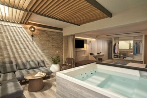 Semiground Patio Room with Hot Tub | Area soggiorno | Smart TV 40 pollici con canali satellitari, TV