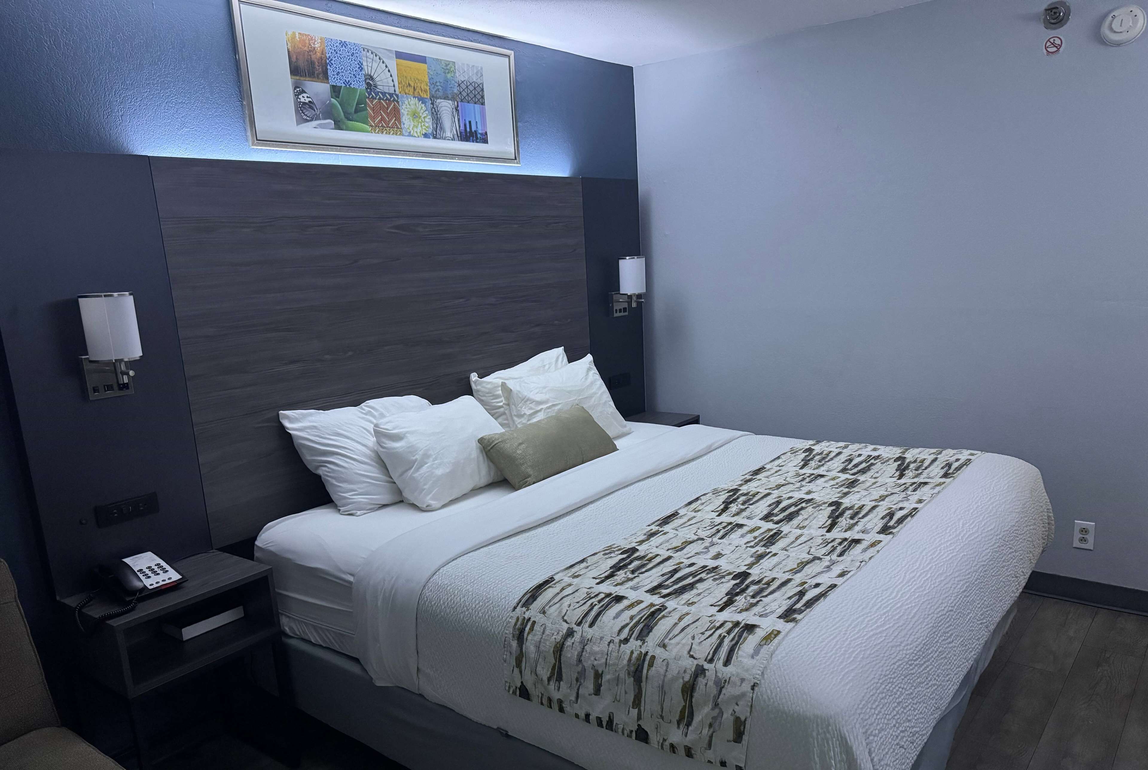 1 bedroom, desk, laptop workspace, iron/ironing board