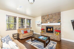 Fernseher, Kamin, DVD-Player