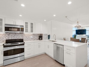 Fridge, microwave, oven, stovetop - Gulf Front Luxury Condo | Spectacular Views | Downtown Destin (Destin)
