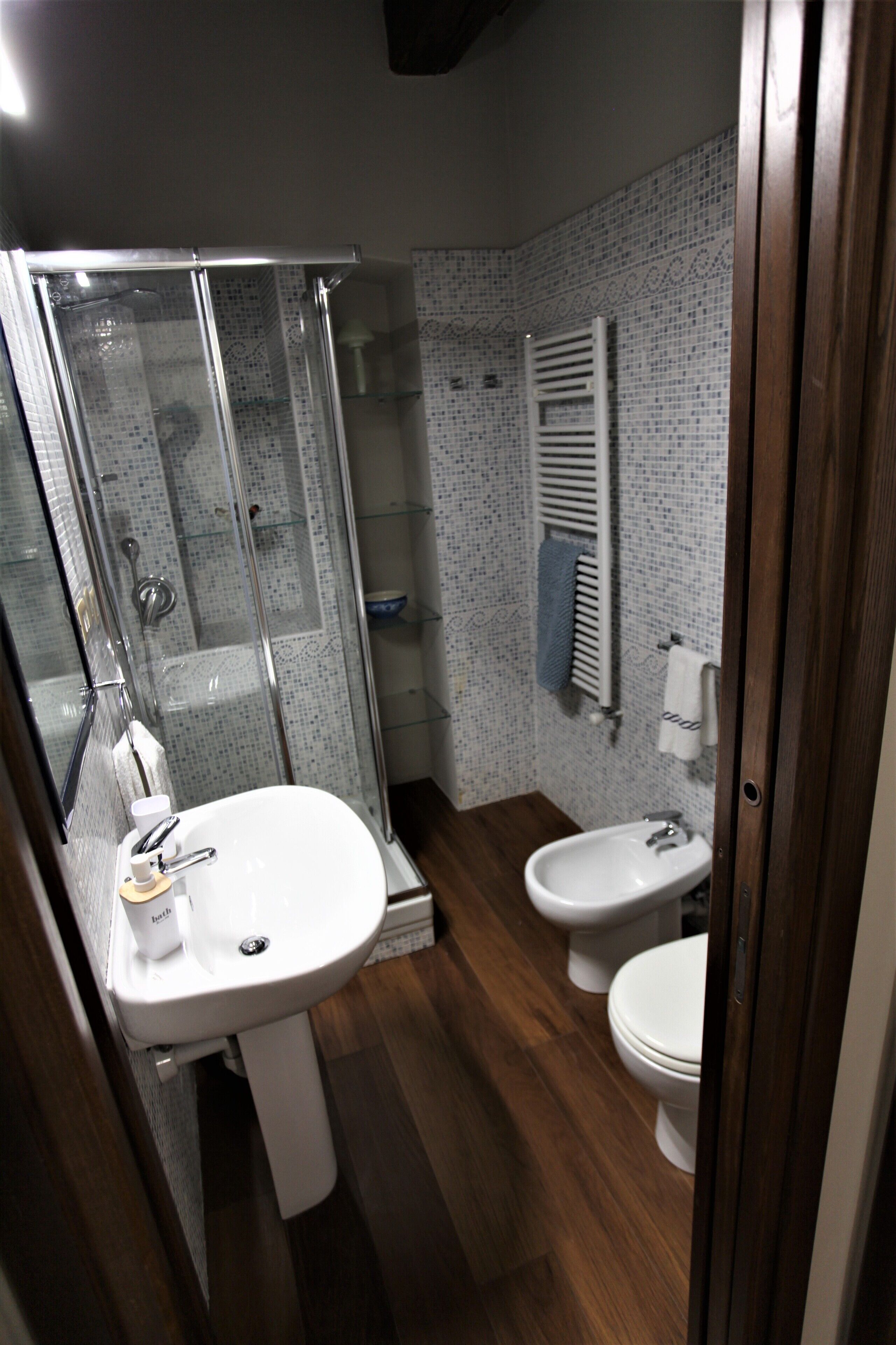 Dusche, Haartrockner, Bidet, Handtücher
