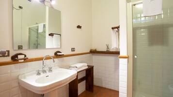 Regadera, secadora de cabello, bidet, toallas