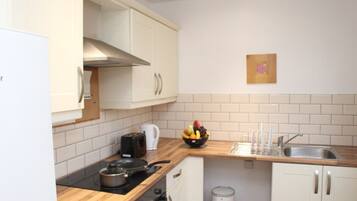 Fridge, microwave, oven, toaster