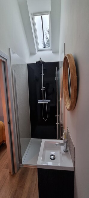 Chambre double, accessible aux personnes à mobilité réduite, salle de bain attenante | Salle de bain