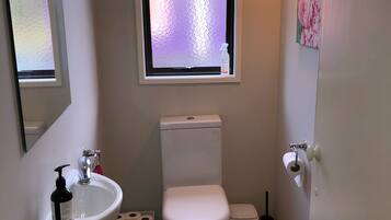 Dusche, Haartrockner, HandtĂŒcher, Seife