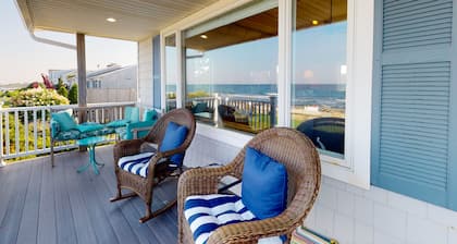 Oceanfront Stunner w/ Kayaks, Beach Gear, Fireplace, Amazing Water Views & Pond