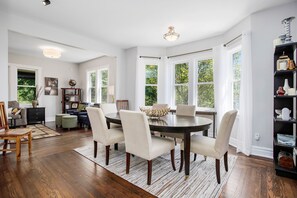 Dining - Family Home with Porch & Deck, Private Hot Tub, Firepit, & Fast WiFi - 1 Dog OK (Three Oaks)