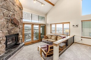 TV, fireplace, foosball, table tennis