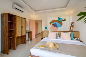 디럭스 더블룸, 정원 전망 | 책상, 노트북 작업 공간, WiFi, 침대 시트