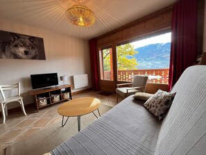 TV - Bright T2 Apartment with Terrace and Wifi (Samoëns)