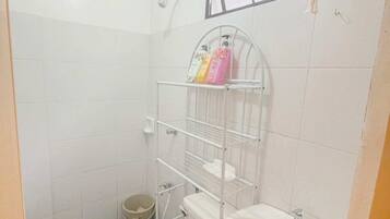 Shower, hair dryer, bidet, soap