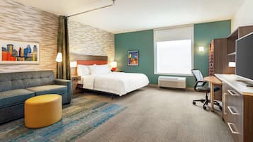 Escritorio, espacio para trabajar con laptop, wifi y ropa de cama