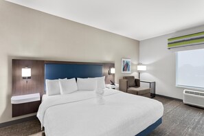 Room, 1 King Bed, Accessible, Bathtub | Desk, laptop workspace, blackout curtains, iron/ironing board - Hampton Inn by Hilton Huntley Chicago (Huntley)