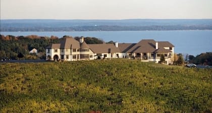 Downtown Traverse City condo with view of West Bay.