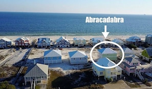 A coastal residential area with houses near the beach, labeled 'Abracadabra'. - Steps to Beach, Views, 6BR, Pools (Gulf Shores)