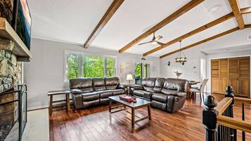 Smart TV, caminetto, videogiochi, lettore DVD