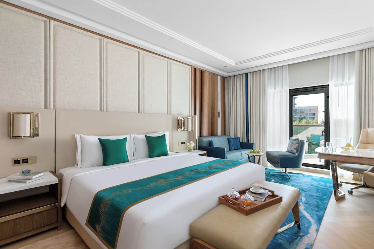 Premium bedding, down comforters, pillowtop beds, minibar