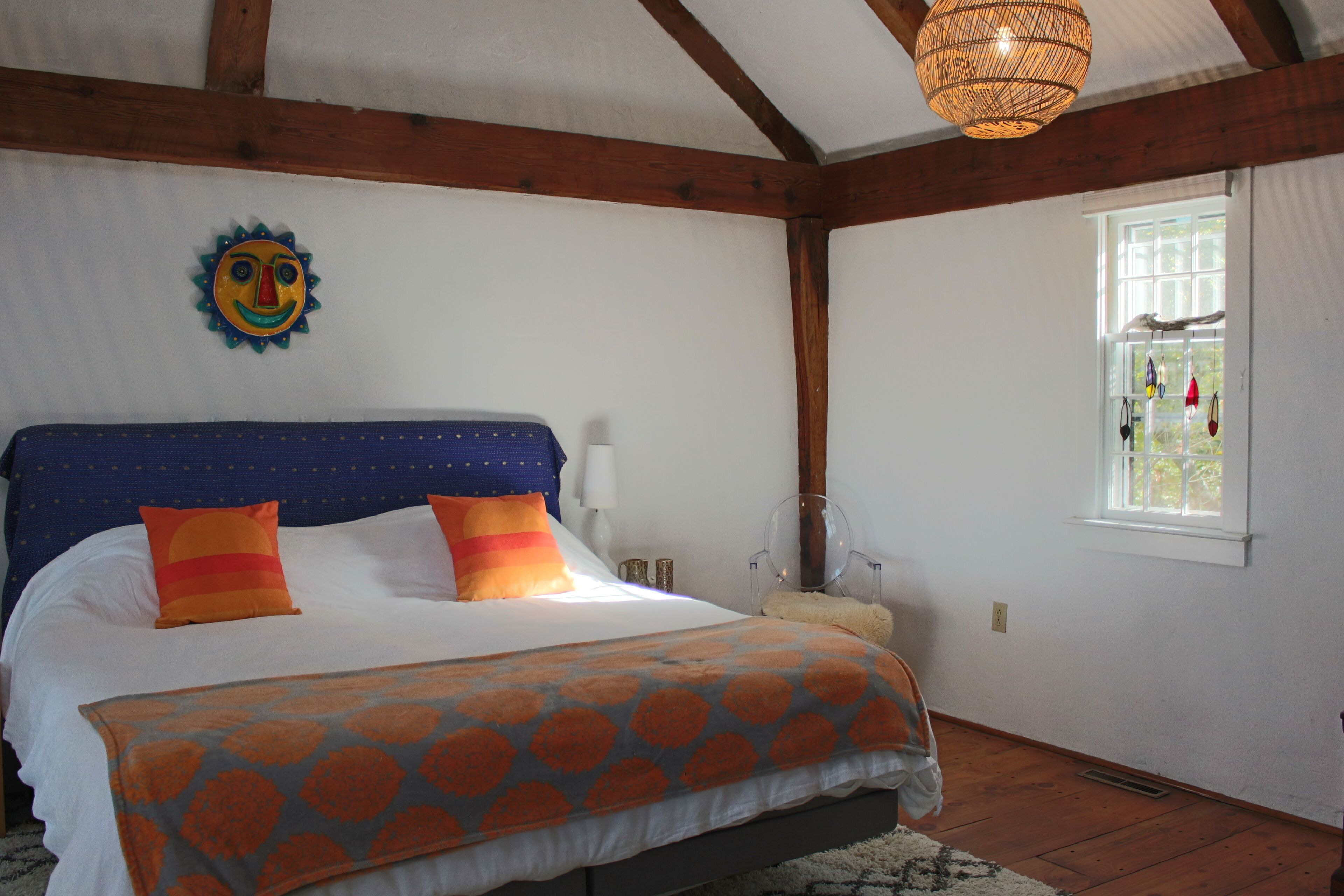 Large, sun filled, first floor primary bedroom with ensuite bathroom.