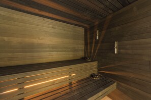 Sauna, hot tub, steam room