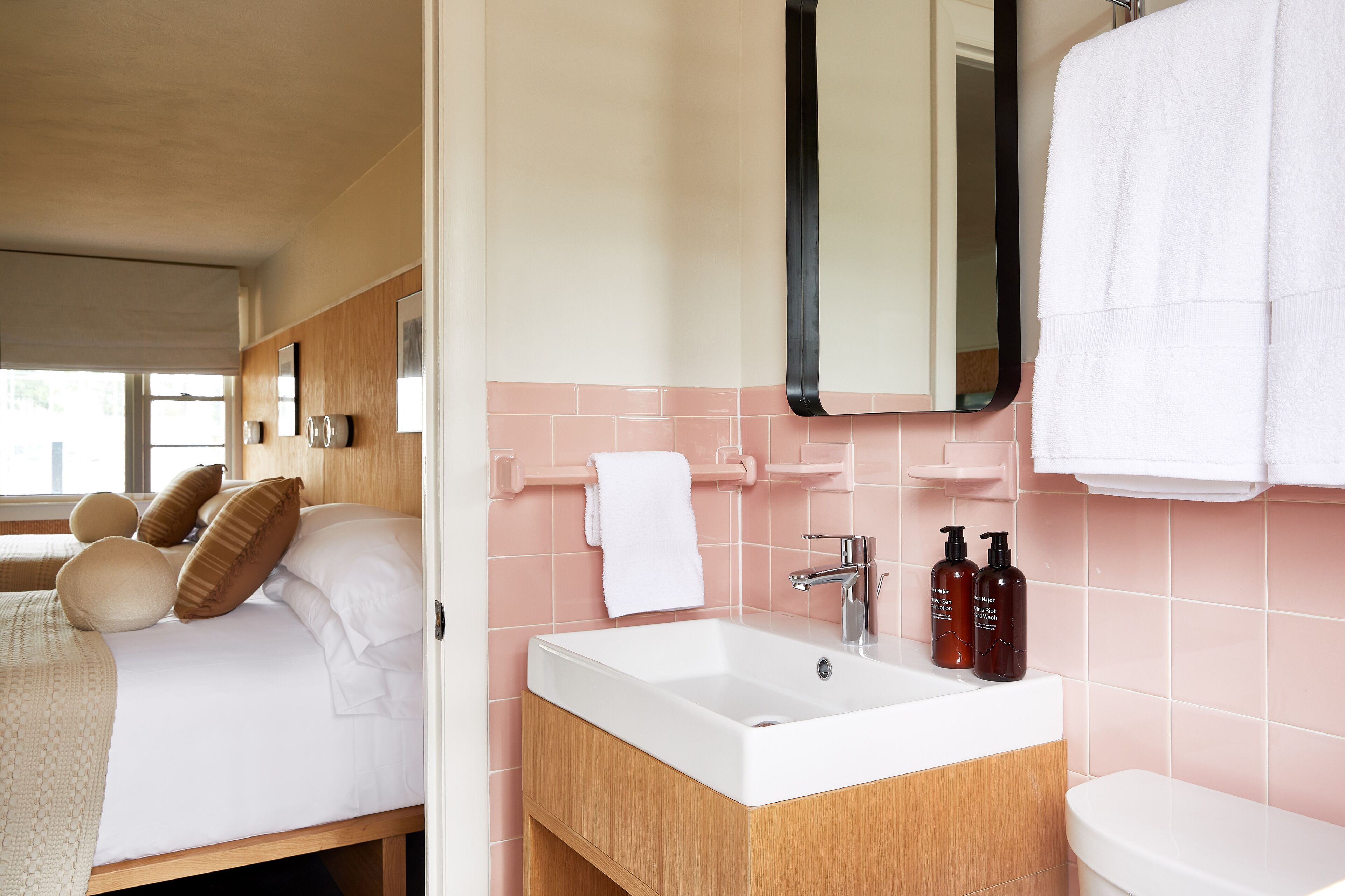 double queen | bathroom | shower, free toiletries, hair dryer, towels