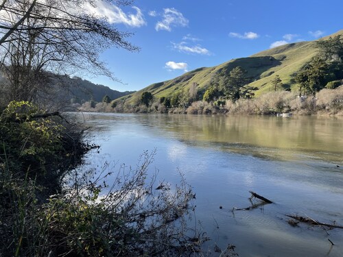 Riverfront cottage w/ hot tub, lush gardens, privacy & river access, pets ok!