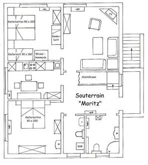 Floor plan - Berliner Ring 24, Whg. 2 "Moritz" - vacation apartment in a 3-family house, approx. 95m² with 3 (Wyk auf Föhr)