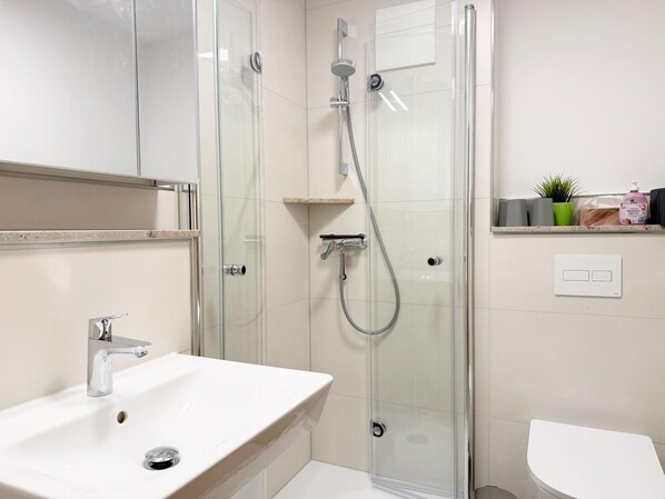 Shower, hair dryer