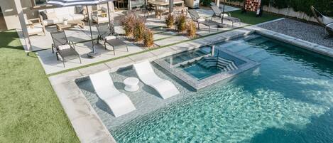 屋外プール、温水プール